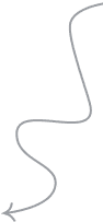 "A thin grey curved vector arrow line twisting downwards on a transparent background grid graphic design asset."